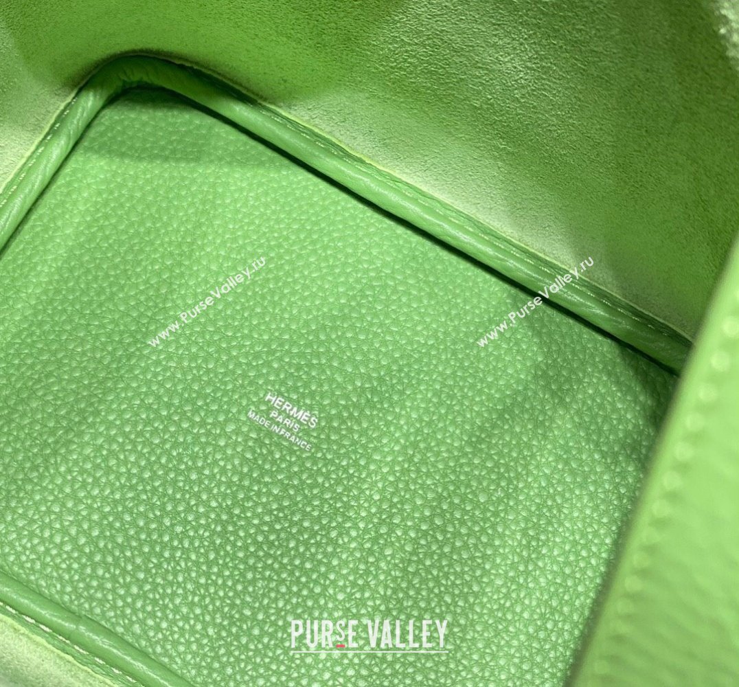 Hermes Picotin Lock Mini Bag 18cm in Togo Calfskin Leather Avocado Green/Silver 2025 (FL-250809014)