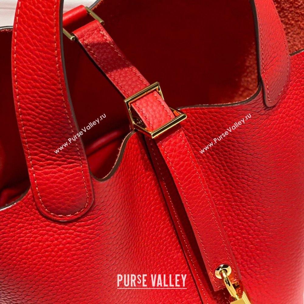 Hermes Picotin Lock Mini Bag 18cm in Togo Calfskin Leather Red/Gold 2025 (FL-250809028)