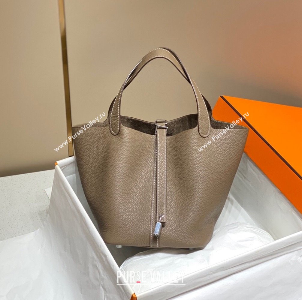 Hermes Picotin Lock Mini Bag 18cm in Togo Calfskin Leather Elephant Grey 2025 (FL-250809029)