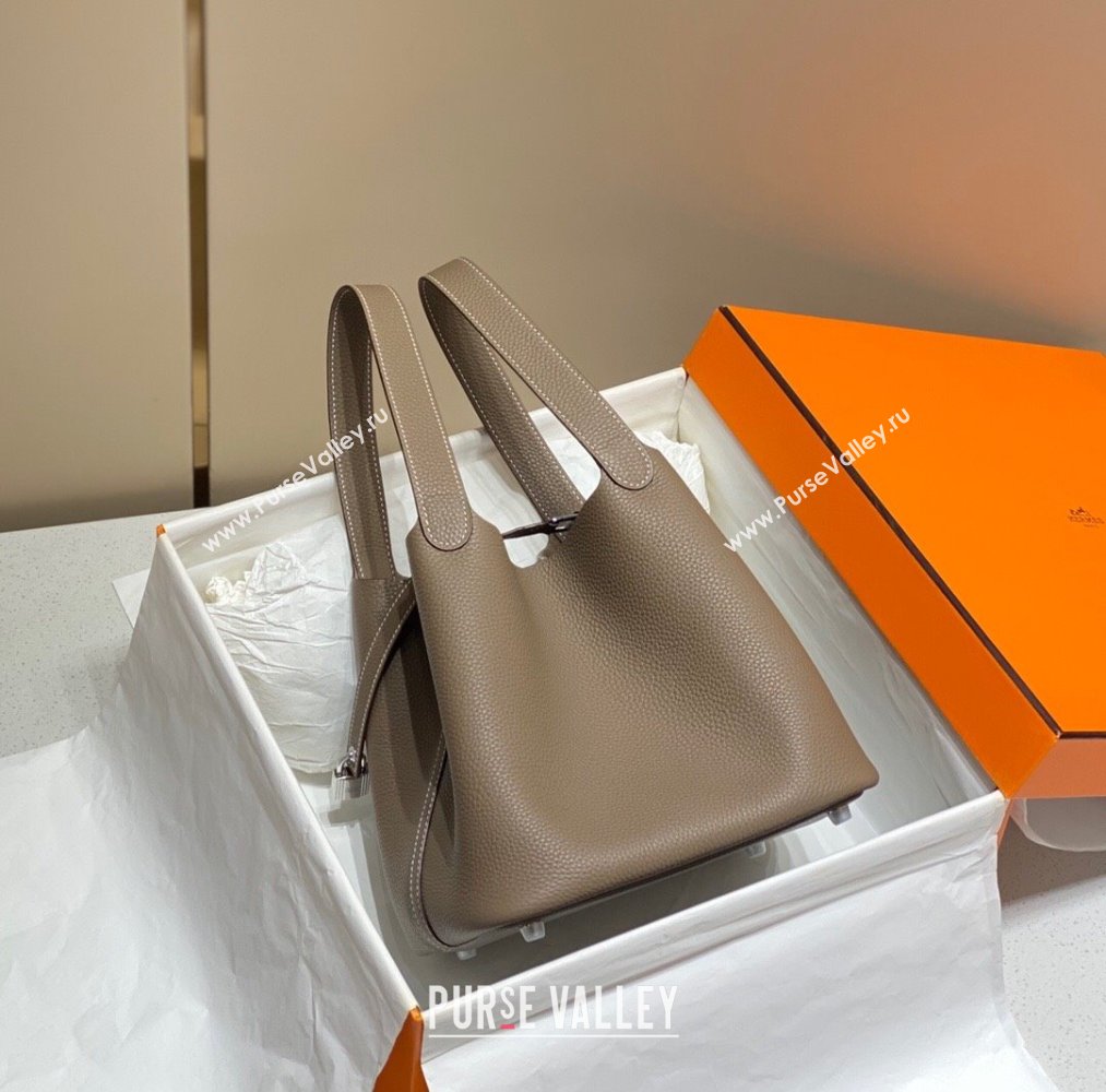 Hermes Picotin Lock Mini Bag 18cm in Togo Calfskin Leather Elephant Grey 2025 (FL-250809029)