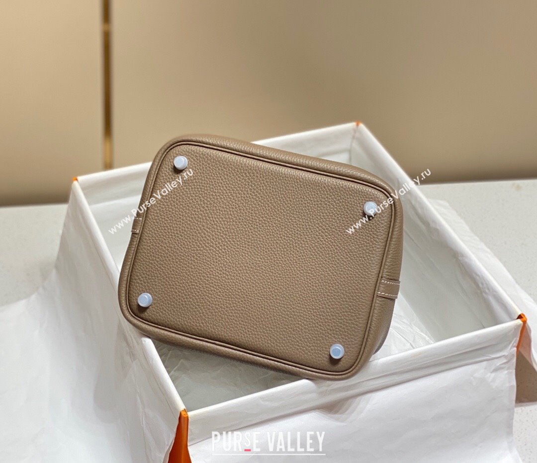 Hermes Picotin Lock Mini Bag 18cm in Togo Calfskin Leather Elephant Grey 2025 (FL-250809029)