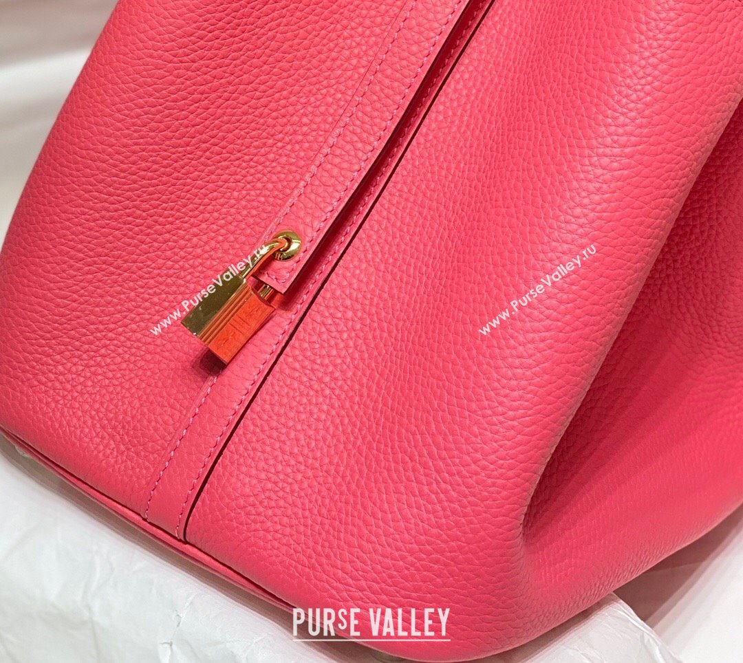 Hermes Picotin Lock Mini Bag 18cm in Togo Calfskin Leather Lipstick Pink 2025 (FL-250809030)