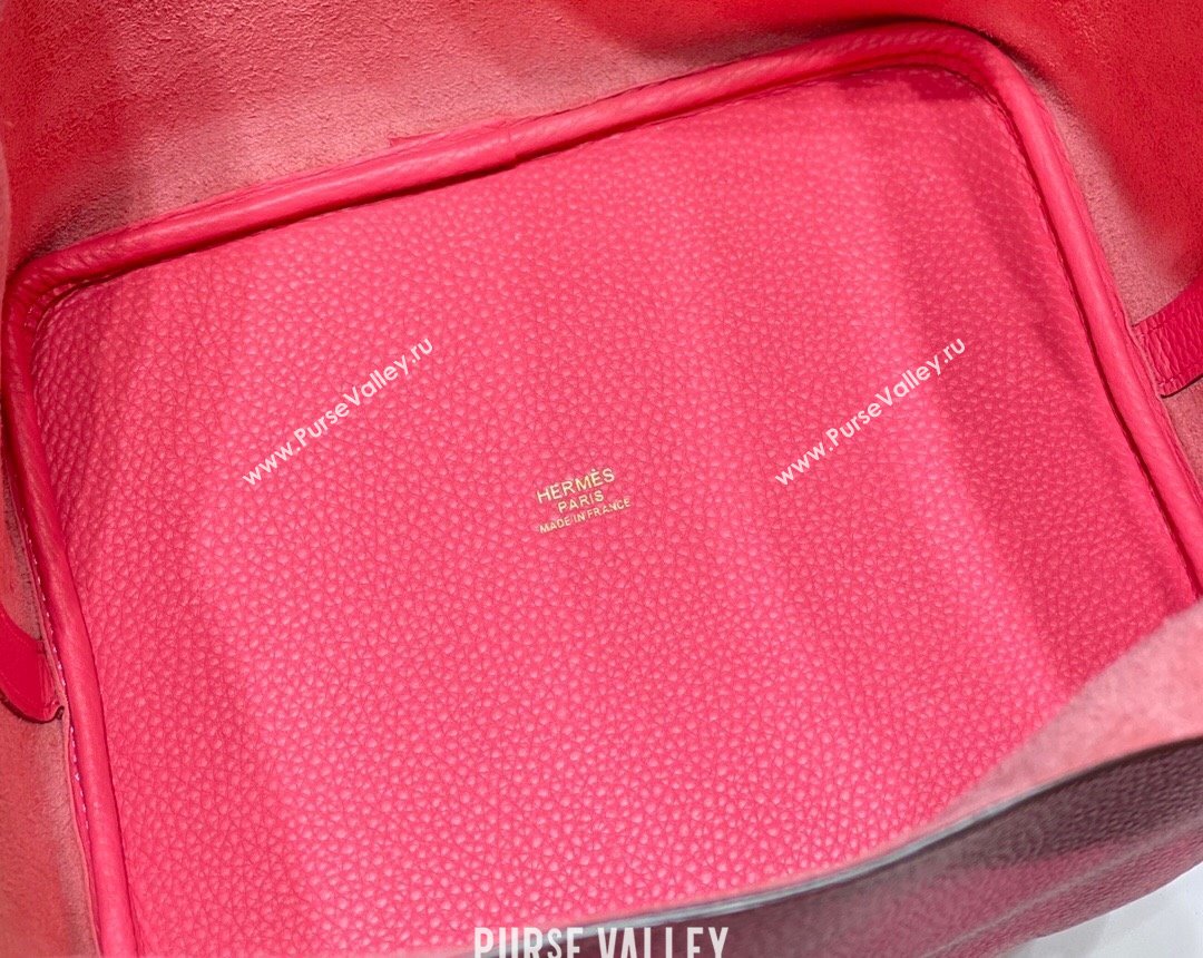 Hermes Picotin Lock Mini Bag 18cm in Togo Calfskin Leather Lipstick Pink 2025 (FL-250809030)