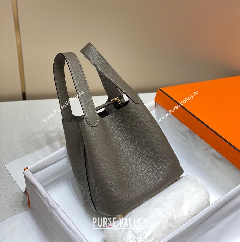 Hermes Picotin Lock Mini Bag 18cm in Togo Calfskin Leather Tin Grey 2025 (FL-250809015)