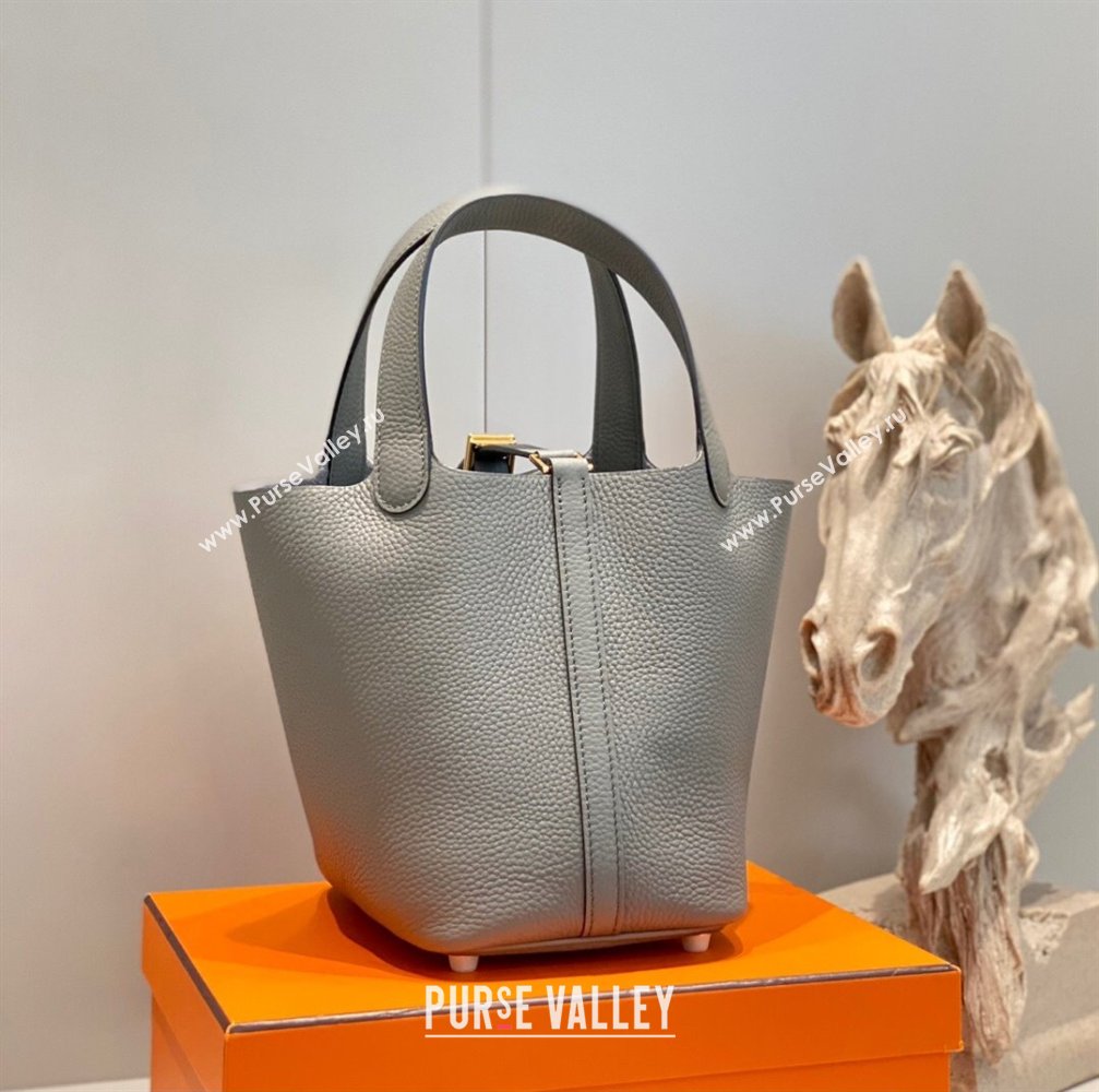Hermes Picotin Lock Mini Bag 18cm in Togo Calfskin Leather Cloud Grey 2025 (FL-250809031)