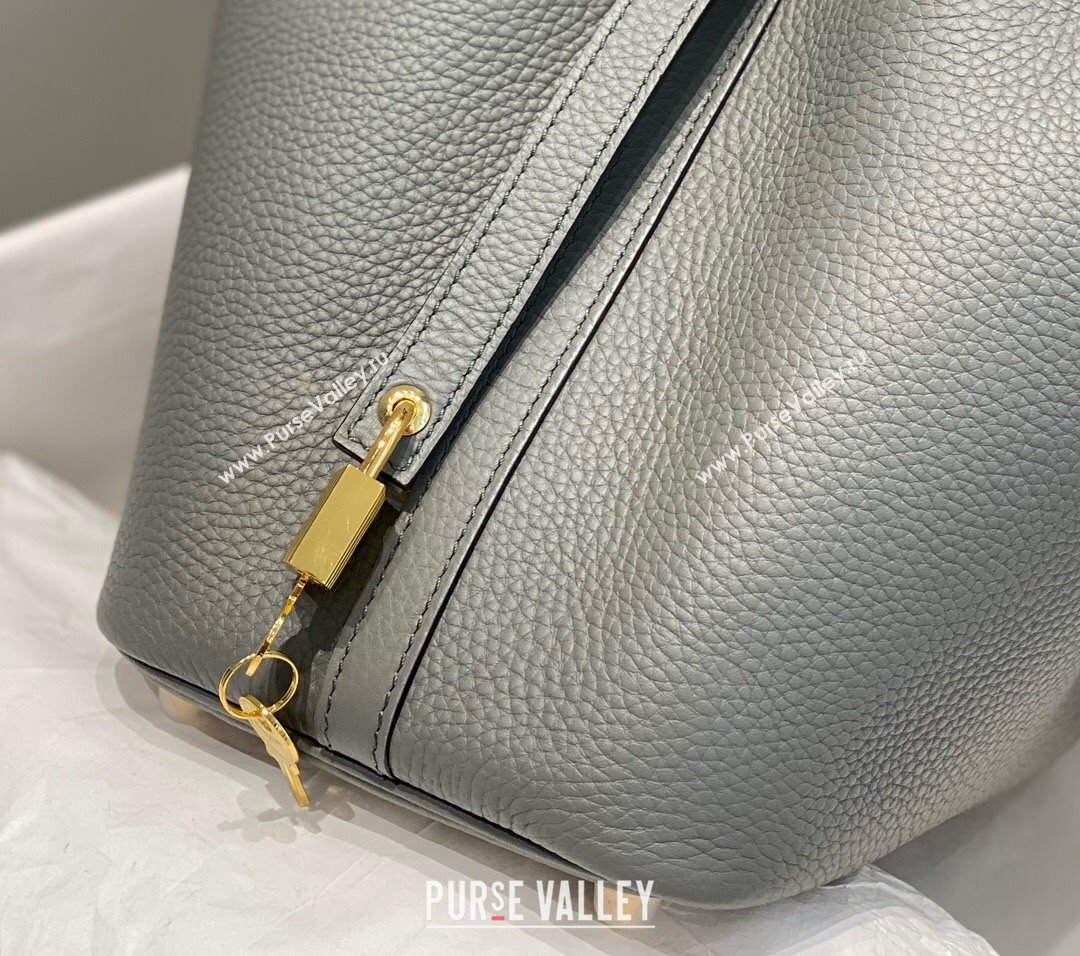 Hermes Picotin Lock Mini Bag 18cm in Togo Calfskin Leather Cloud Grey 2025 (FL-250809031)