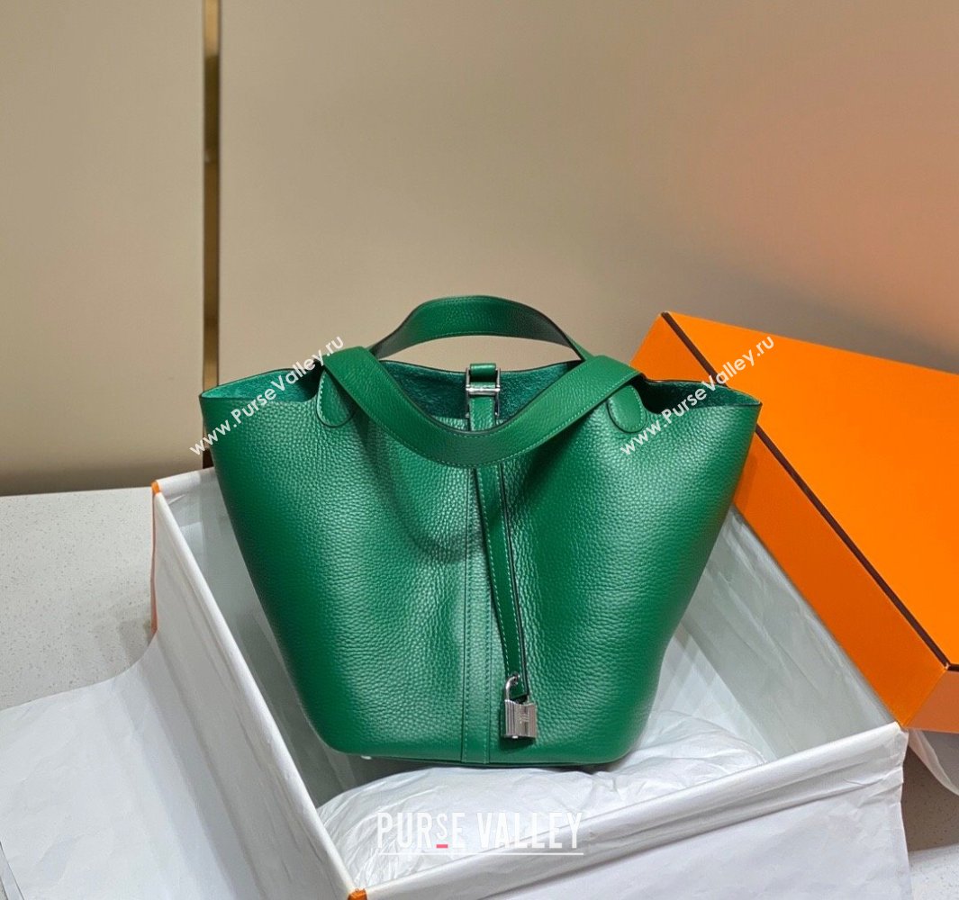 Hermes Picotin Lock Mini Bag 18cm in Togo Calfskin Leather Emerald Green 2025 (FL-250809033)