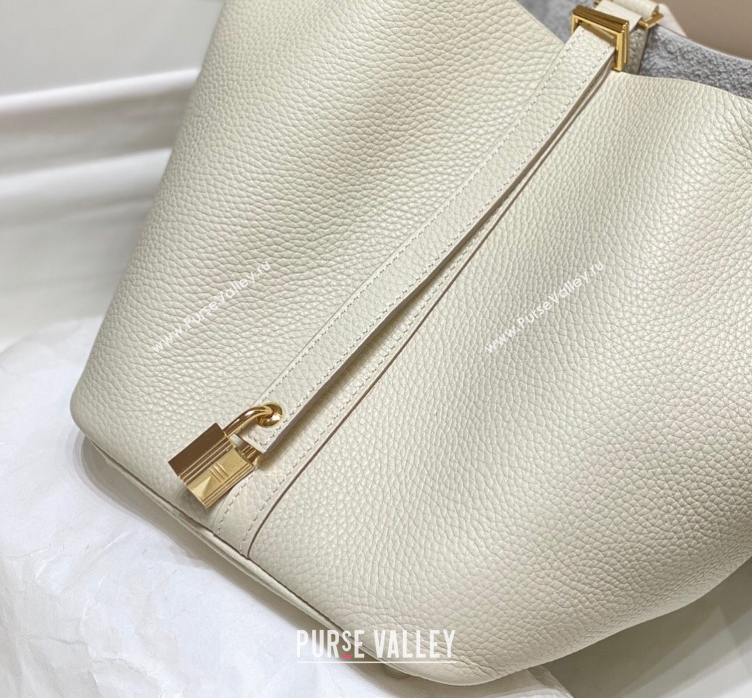 Hermes Picotin Lock Mini Bag 18cm in Togo Calfskin Leather Wool White 2025 (FL-250809034)
