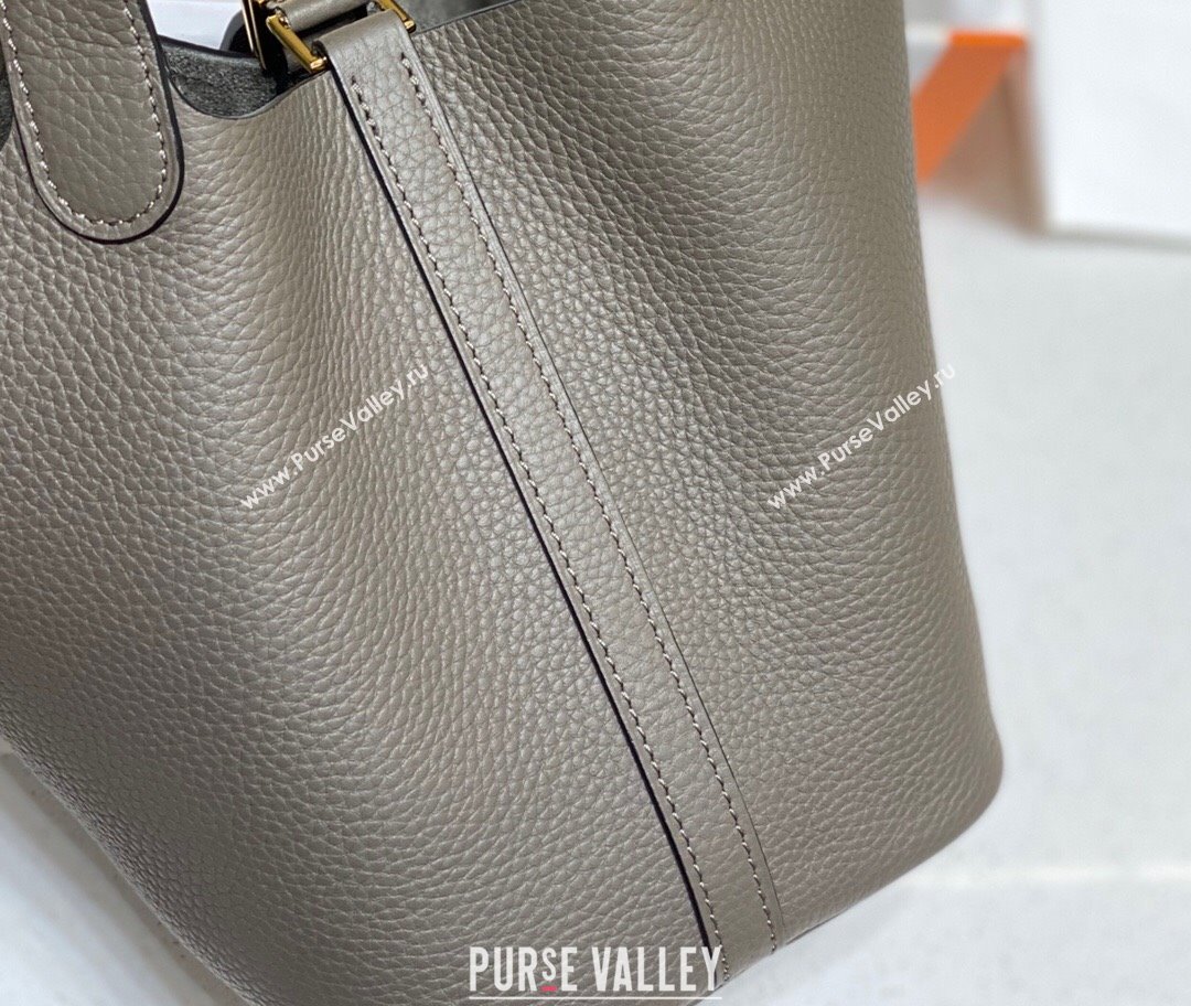 Hermes Picotin Lock Mini Bag 18cm in Togo Calfskin Leather Tin Grey 2025 (FL-250809015)