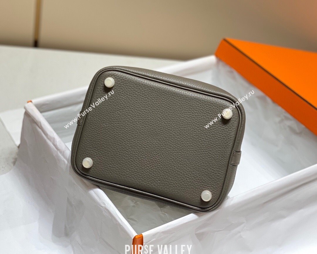 Hermes Picotin Lock Mini Bag 18cm in Togo Calfskin Leather Tin Grey 2025 (FL-250809015)