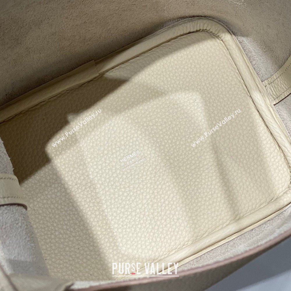 Hermes Picotin Lock Mini Bag 18cm in Togo Calfskin Leather Cream White 2025 (FL-250809035)