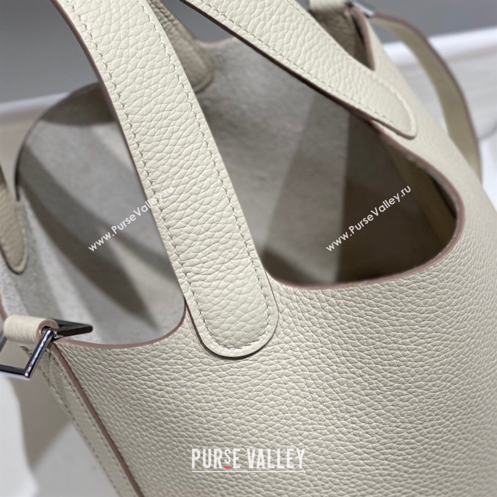 Hermes Picotin Lock Mini Bag 18cm in Togo Calfskin Leather Cream White 2025 (FL-250809035)