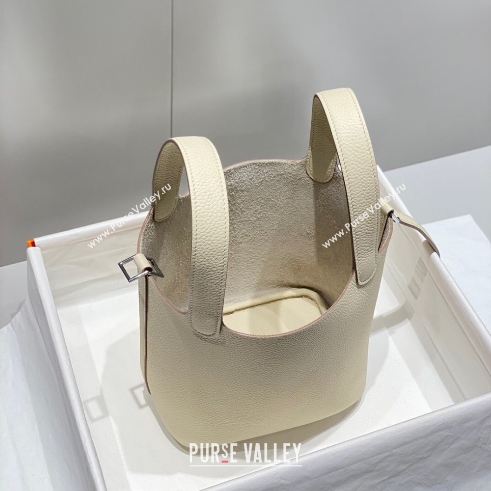 Hermes Picotin Lock Mini Bag 18cm in Togo Calfskin Leather Cream White 2025 (FL-250809035)