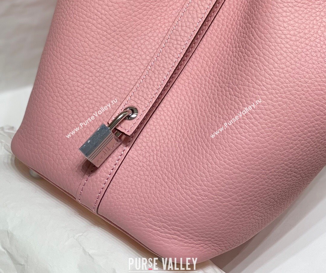 Hermes Picotin Lock Mini Bag 18cm in Togo Calfskin Leather Pink/Silver 2025 (FL-250809036)