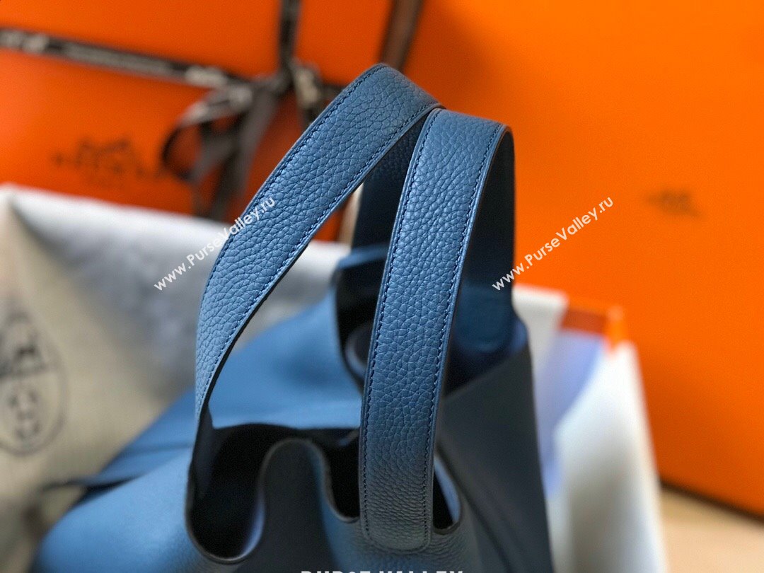 Hermes Picotin Lock Mini Bag 18cm in Togo Calfskin Leather Agate Blue 2025 (FL-250809037)