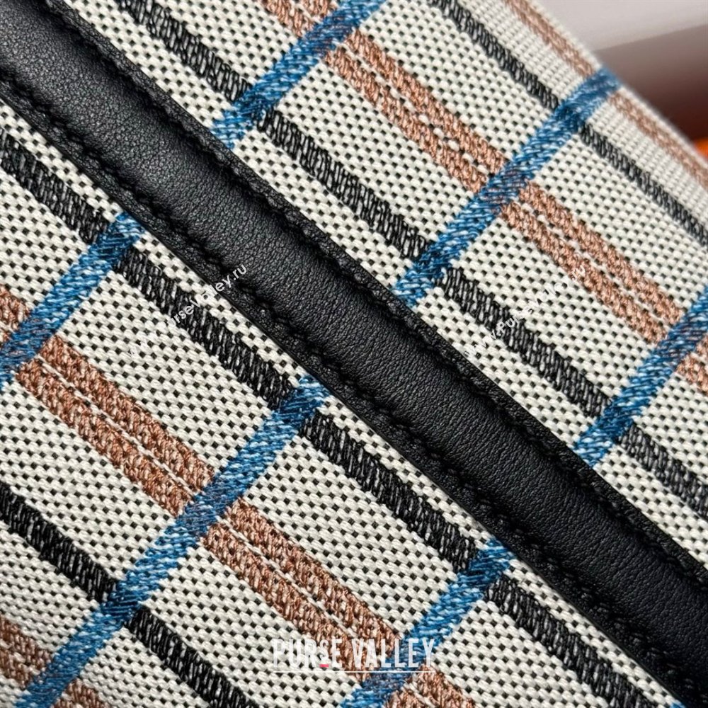 Hermes Picotin Lock Mini Bag 18cm in Plaid Canvas and Calfskin Black/Silver 2025 ( Half Handmade) (FL-250809040)