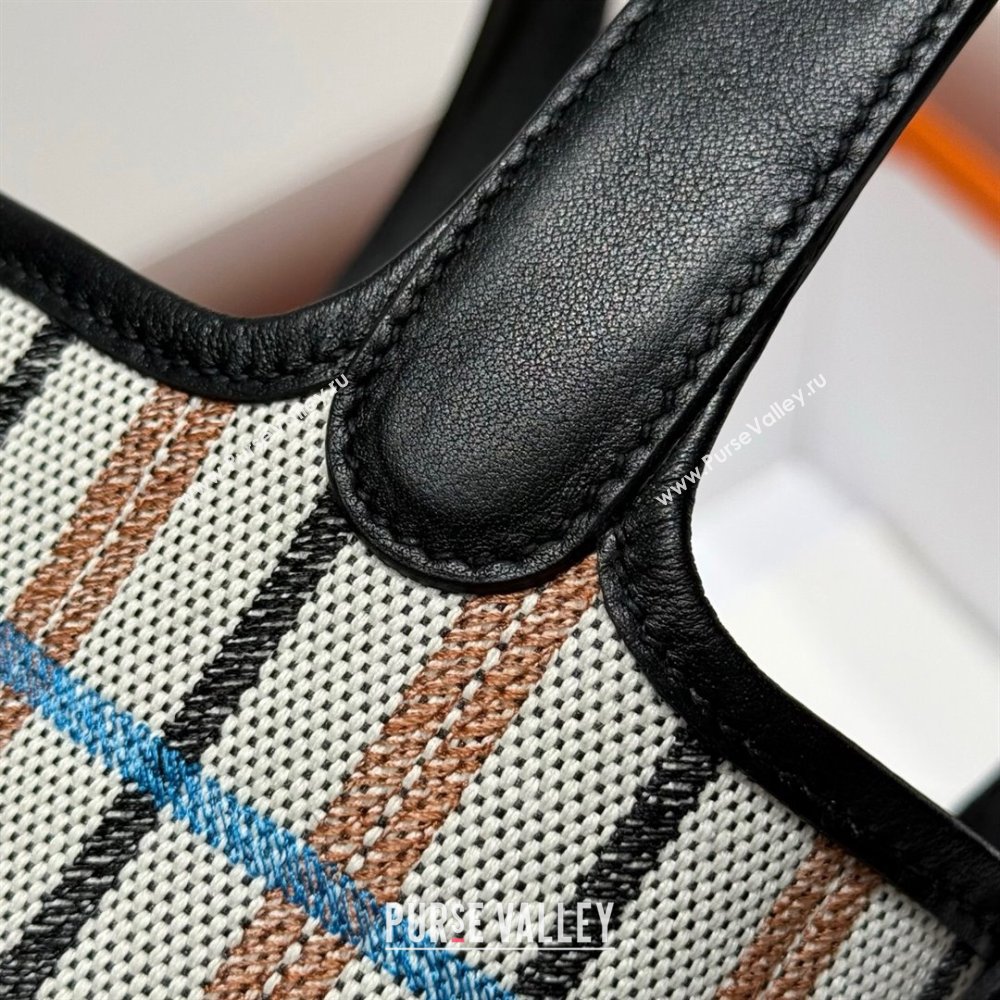 Hermes Picotin Lock Mini Bag 18cm in Plaid Canvas and Calfskin Black/Silver 2025 ( Half Handmade) (FL-250809040)