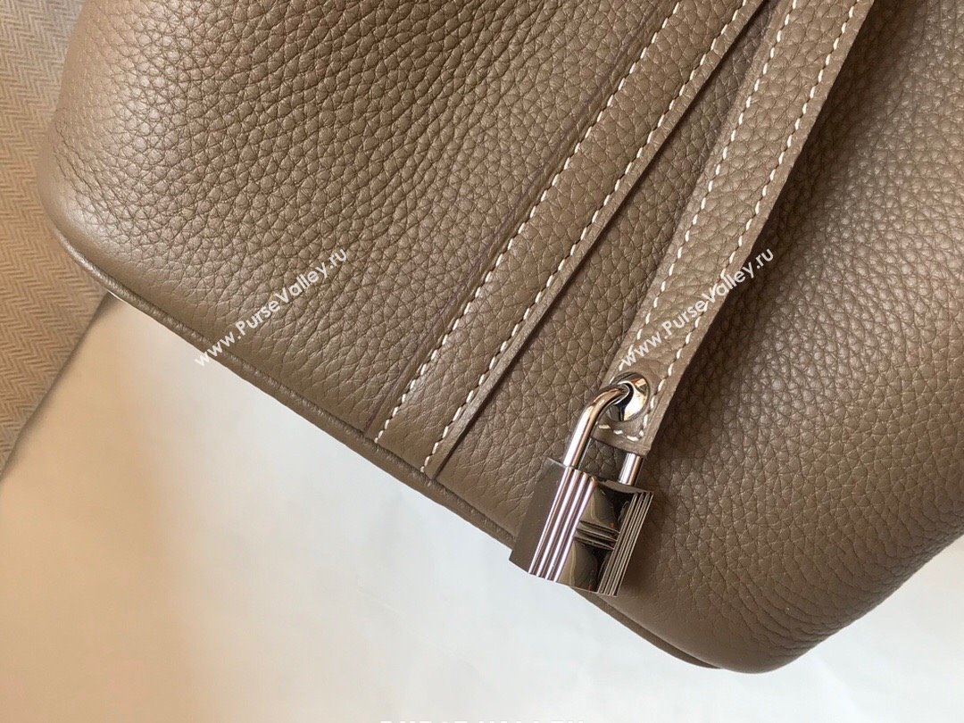 Hermes Picotin Lock Mini Bag 18cm in Togo Calfskin Leather Dove Grey/Silver 2025 (FL-250809017)
