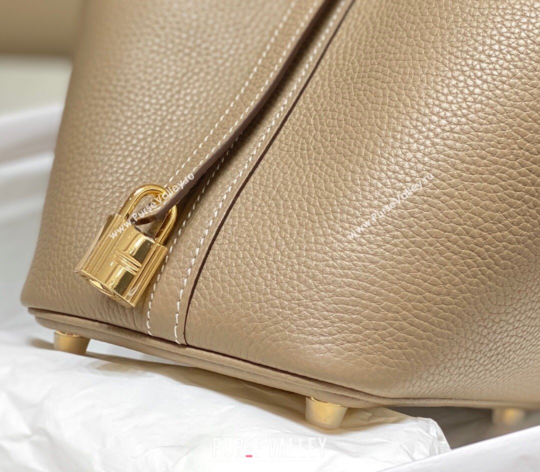 Hermes Picotin Lock Mini Bag 18cm in Togo Calfskin Leather Dove Grey/Gold 2025 (FL-250809018)