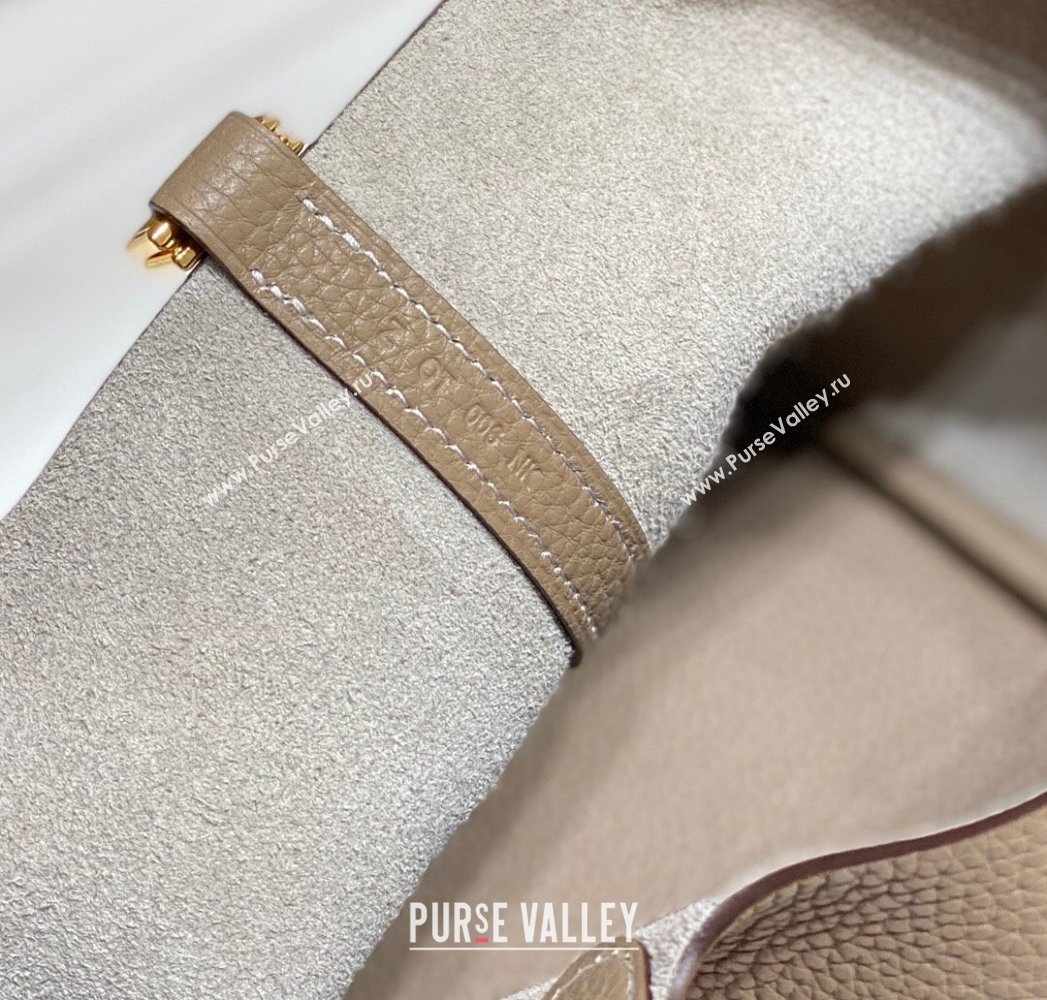 Hermes Picotin Lock Mini Bag 18cm in Togo Calfskin Leather Dove Grey/Gold 2025 (FL-250809018)