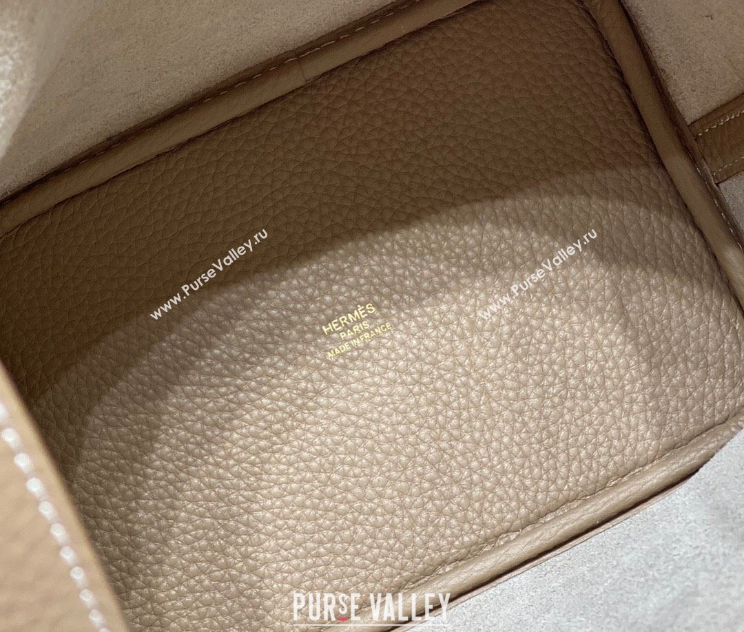 Hermes Picotin Lock Mini Bag 18cm in Togo Calfskin Leather Dove Grey/Gold 2025 (FL-250809018)