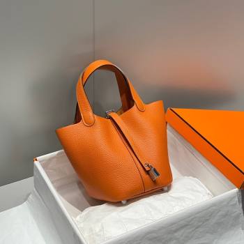Hermes Picotin Lock Mini Bag 18cm in Togo Calfskin Leather Fire Orange 2025 (FL-250809019)