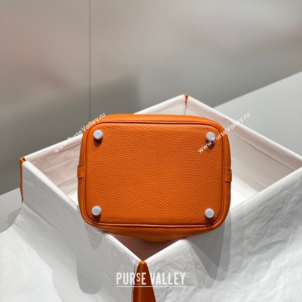 Hermes Picotin Lock Mini Bag 18cm in Togo Calfskin Leather Fire Orange 2025 (FL-250809019)