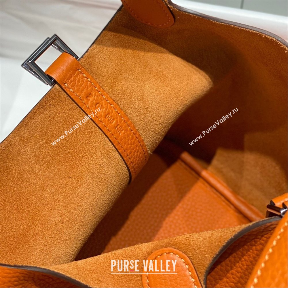 Hermes Picotin Lock Mini Bag 18cm in Togo Calfskin Leather Fire Orange 2025 (FL-250809019)