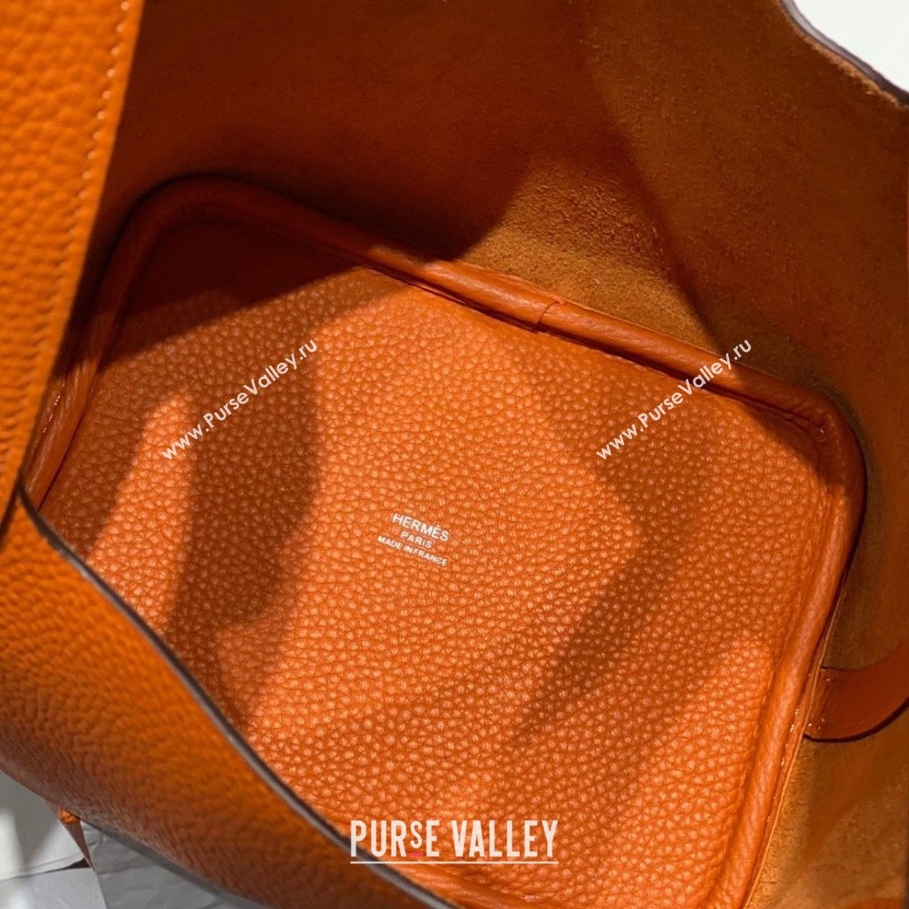 Hermes Picotin Lock Mini Bag 18cm in Togo Calfskin Leather Fire Orange 2025 (FL-250809019)