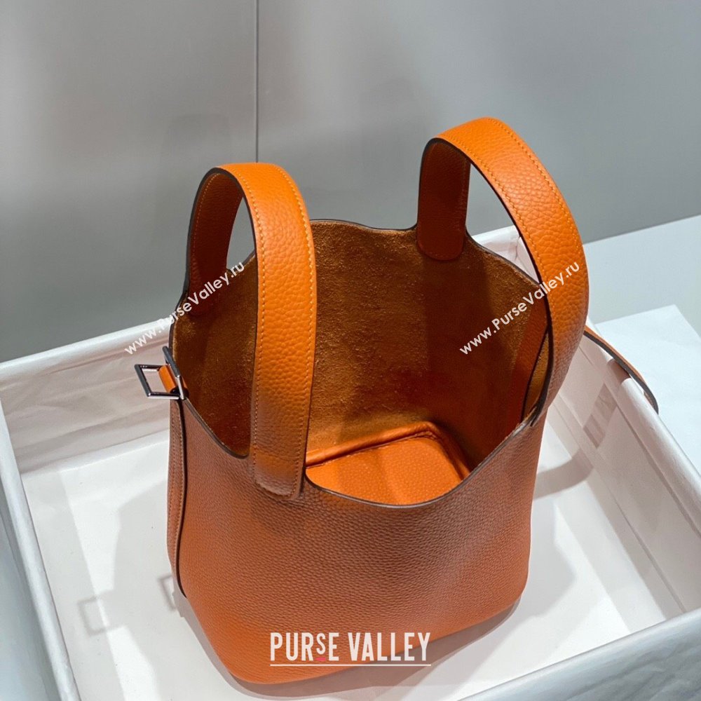 Hermes Picotin Lock Mini Bag 18cm in Togo Calfskin Leather Fire Orange 2025 (FL-250809019)