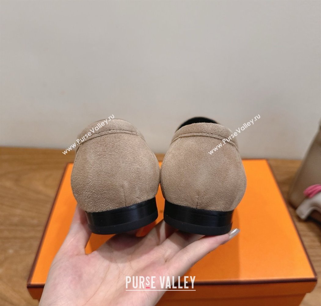 Hermes Paris Loafers in Suede with H Grey 2025 H082005 (XC-250820041)