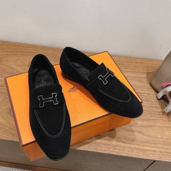 Hermes Paris Loafers in Suede with H Black 2025 H082005 (XC-250820043)