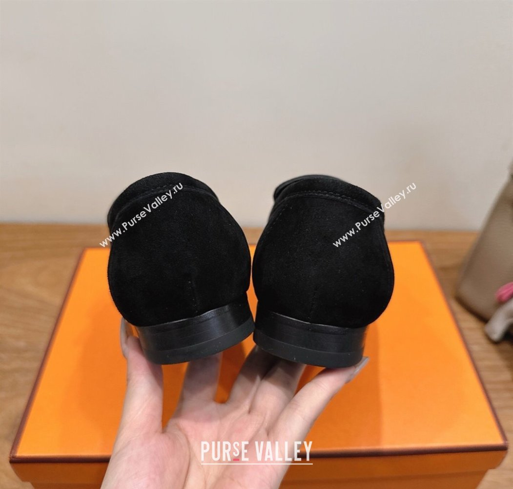 Hermes Paris Loafers in Suede with H Black 2025 H082005 (XC-250820043)