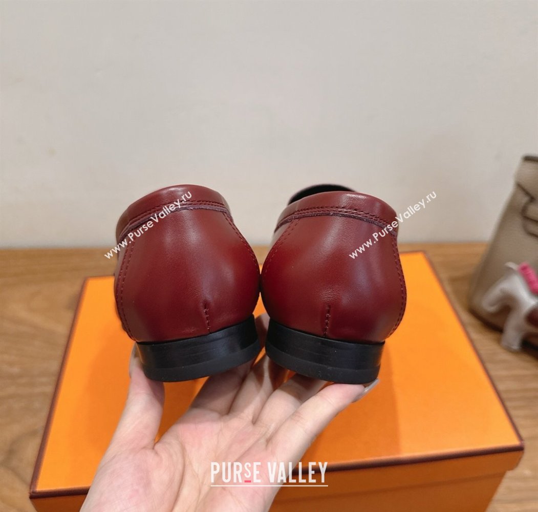 Hermes Paris Loafers in Calfskin Leather with H Red 2025 H082005 (XC-250820035)