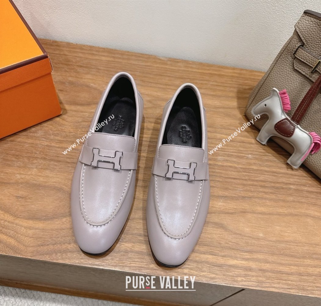 Hermes Paris Loafers in Calfskin Leather with H Dusty Purple 2025 H082005 (XC-250820038)