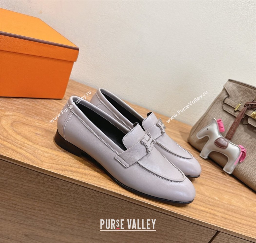 Hermes Paris Loafers in Calfskin Leather with H Dusty Purple 2025 H082005 (XC-250820038)