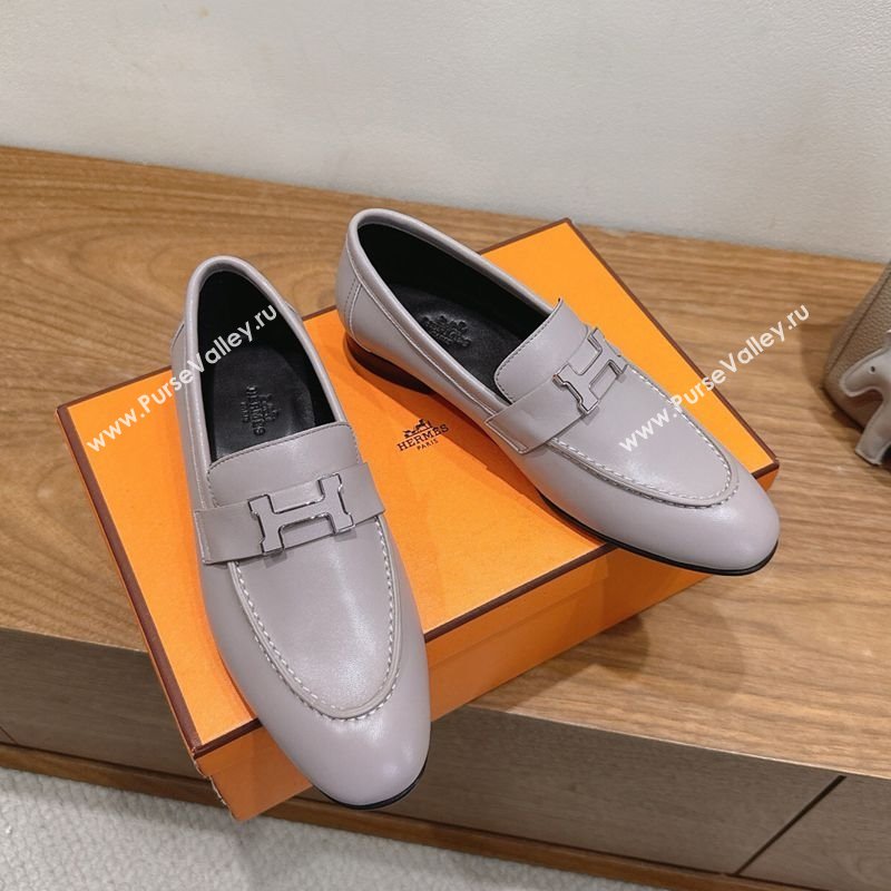 Hermes Paris Loafers in Calfskin Leather with H Dusty Purple 2025 H082005 (XC-250820038)