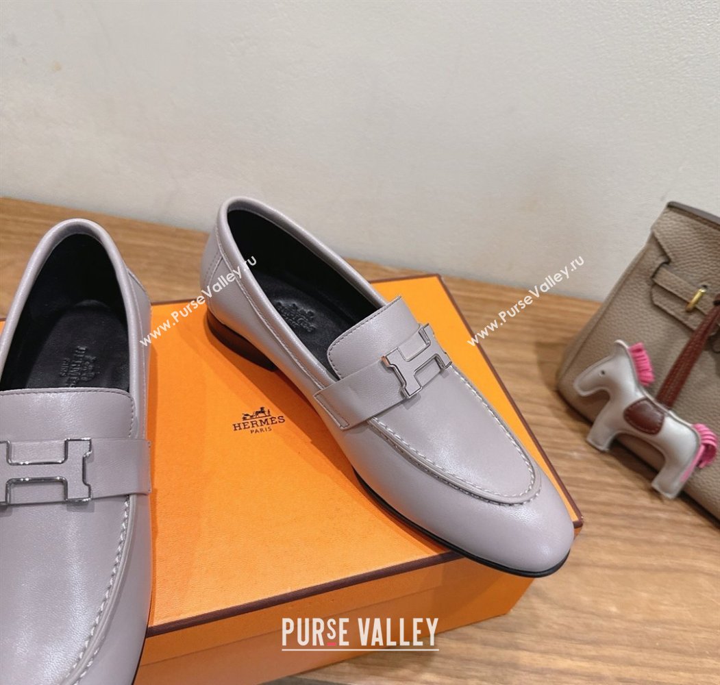 Hermes Paris Loafers in Calfskin Leather with H Dusty Purple 2025 H082005 (XC-250820038)