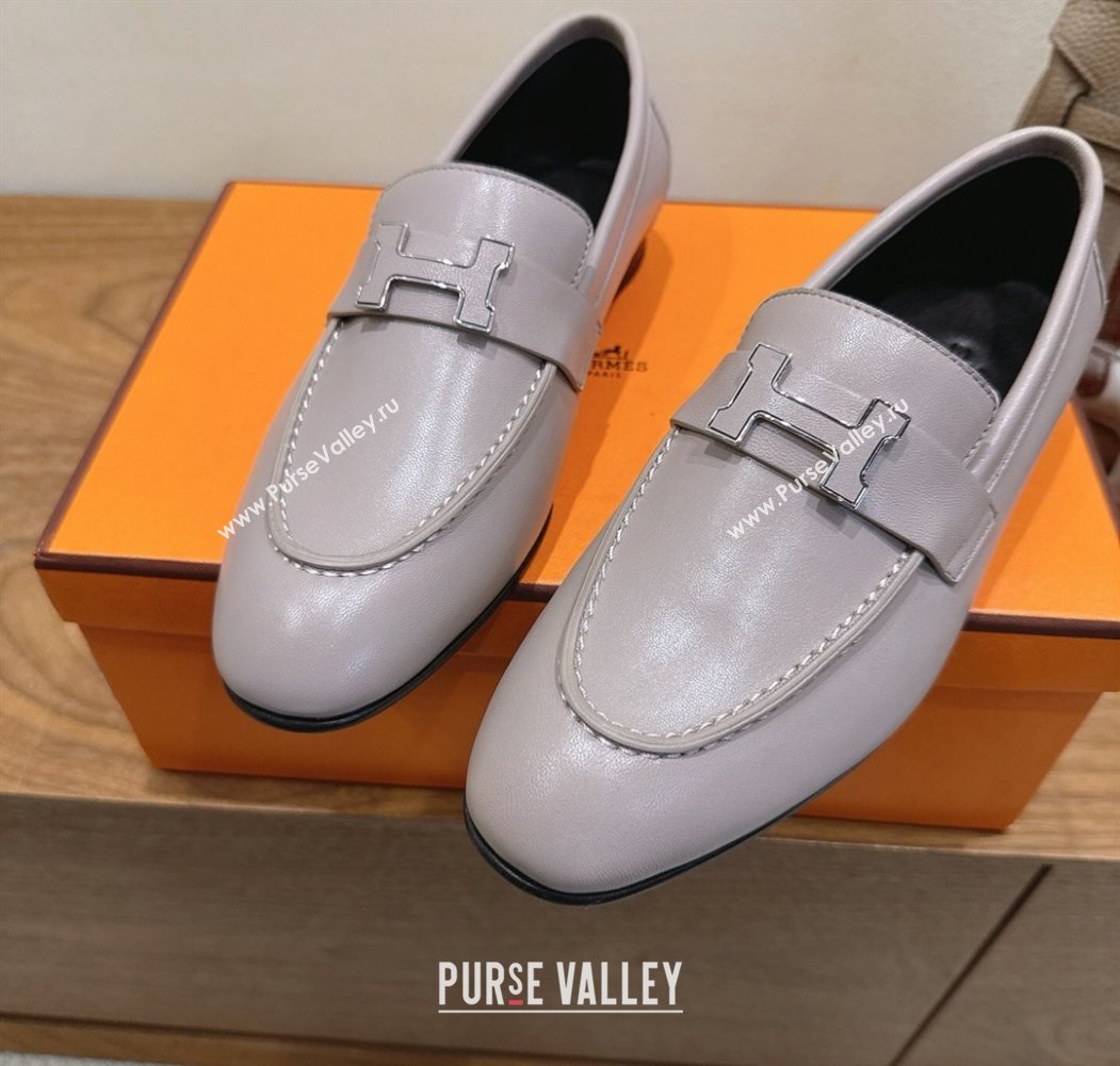 Hermes Paris Loafers in Calfskin Leather with H Dusty Purple 2025 H082005 (XC-250820038)