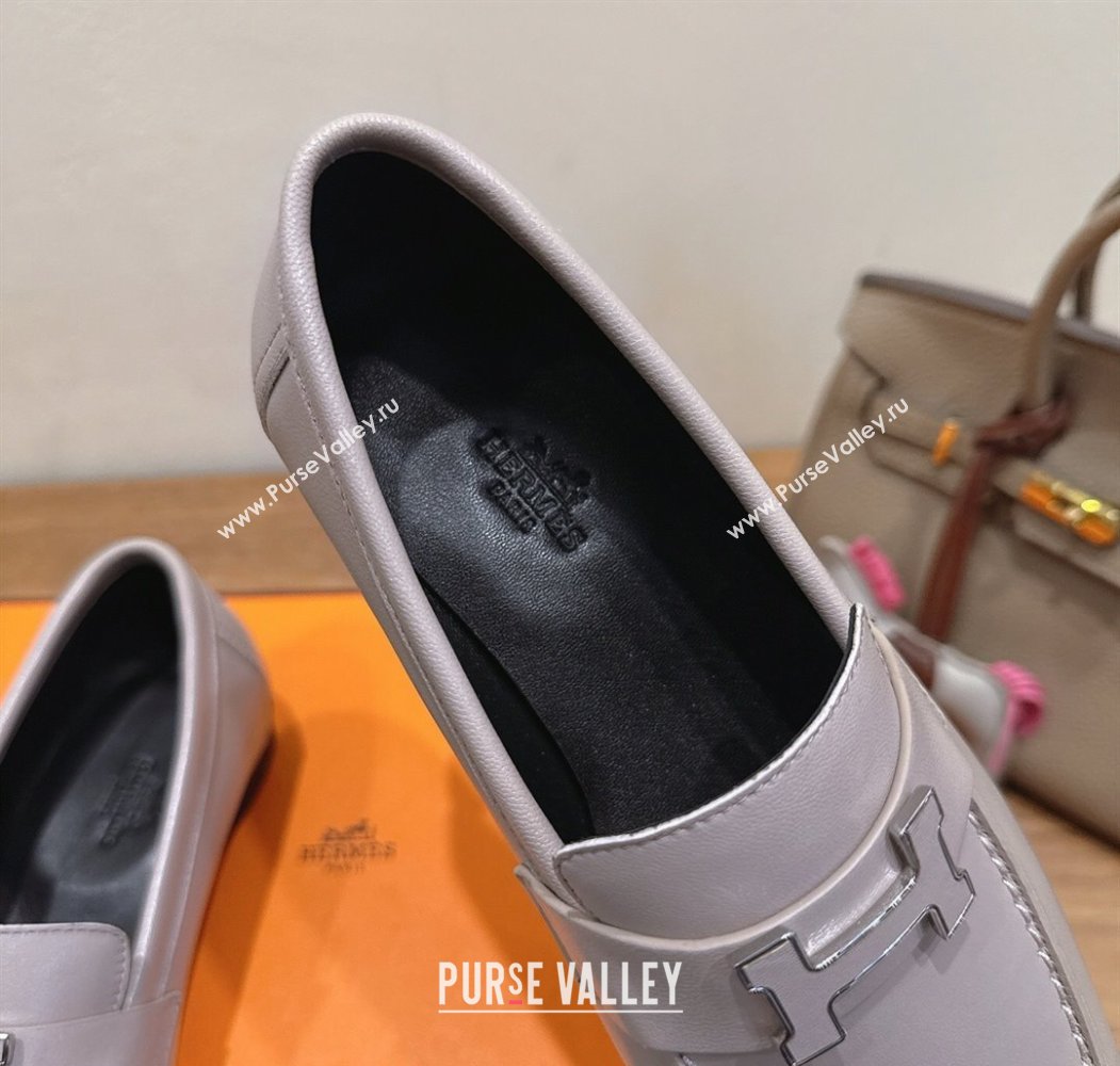 Hermes Paris Loafers in Calfskin Leather with H Dusty Purple 2025 H082005 (XC-250820038)