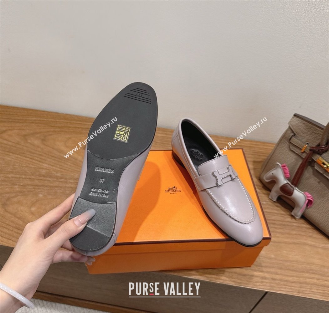Hermes Paris Loafers in Calfskin Leather with H Dusty Purple 2025 H082005 (XC-250820038)