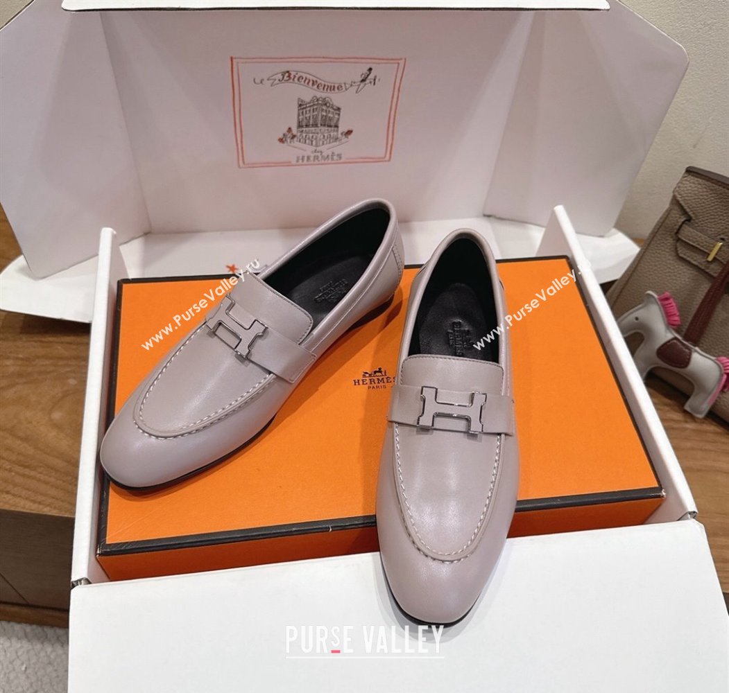 Hermes Paris Loafers in Calfskin Leather with H Dusty Purple 2025 H082005 (XC-250820038)