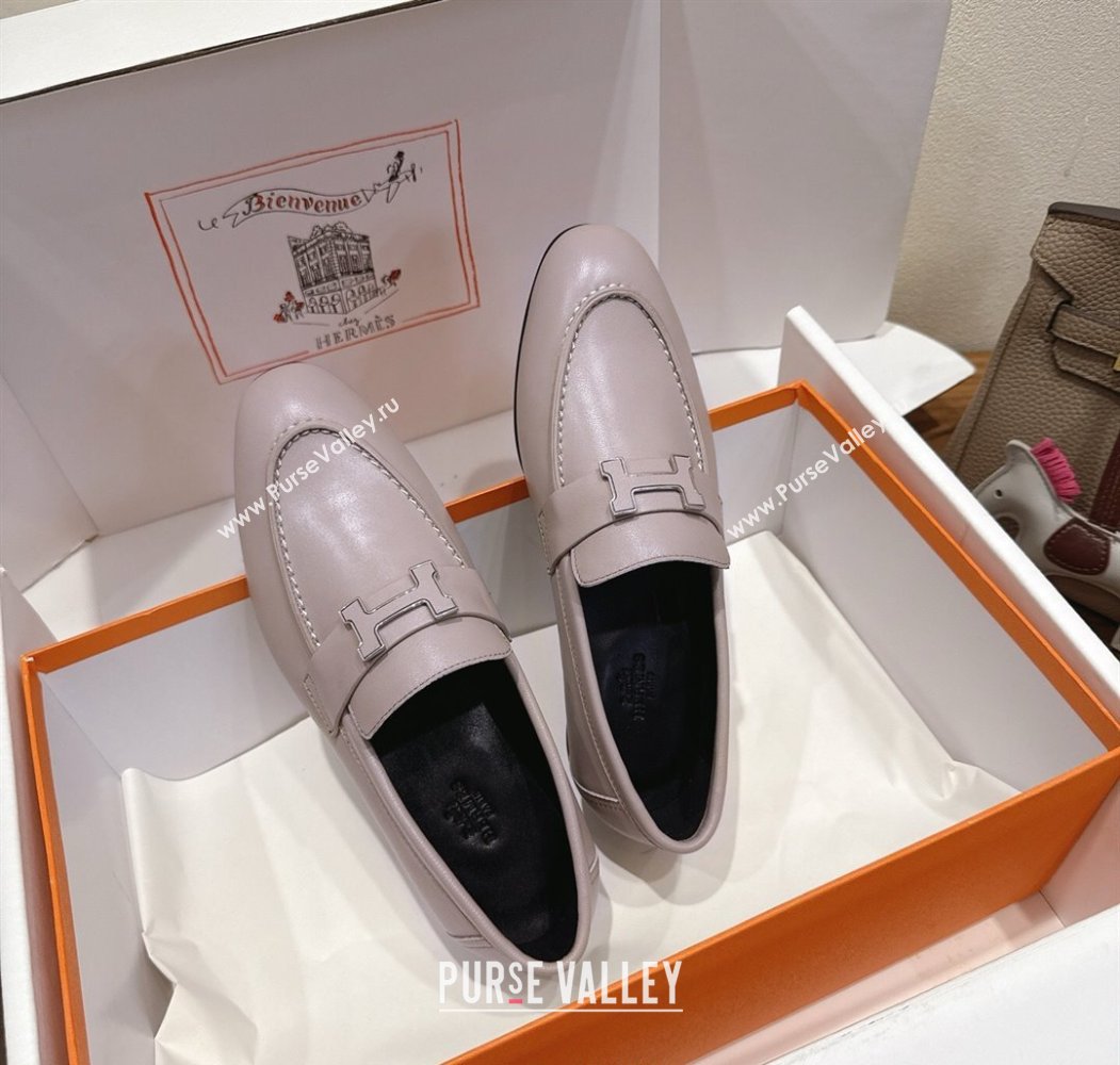 Hermes Paris Loafers in Calfskin Leather with H Dusty Purple 2025 H082005 (XC-250820038)