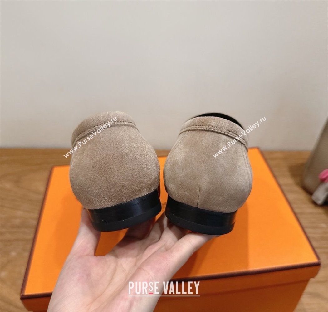 Hermes Royal Loafers in Suede with Fringe Grey 2025 H082006 (XC-250820049)