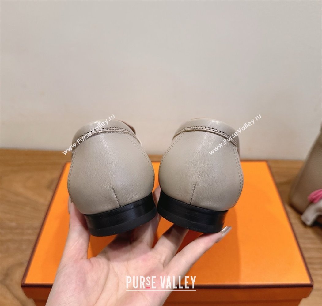 Hermes Royal Loafers in Calfskin Leather with Fringe Grey2 2025 H082006 (XC-250820056)