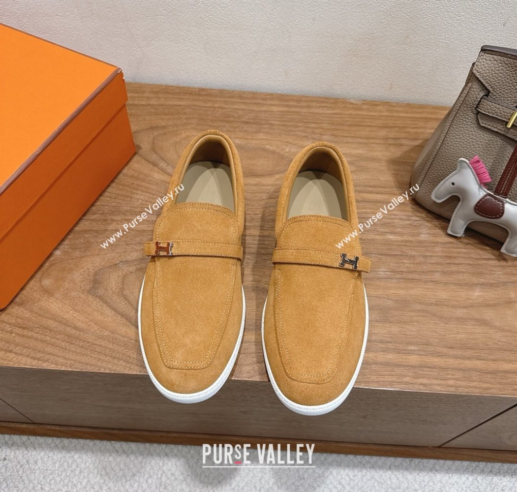 Hermes Like Loafers in Suede Yellow 2025 H082009 (XC-250820103)