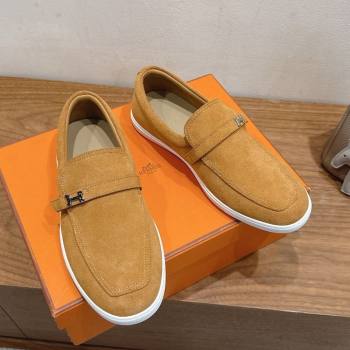 Hermes Like Loafers in Suede Yellow 2025 H082009 (XC-250820103)