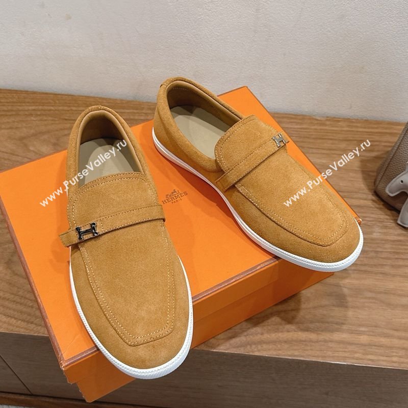 Hermes Like Loafers in Suede Yellow 2025 H082009 (XC-250820103)
