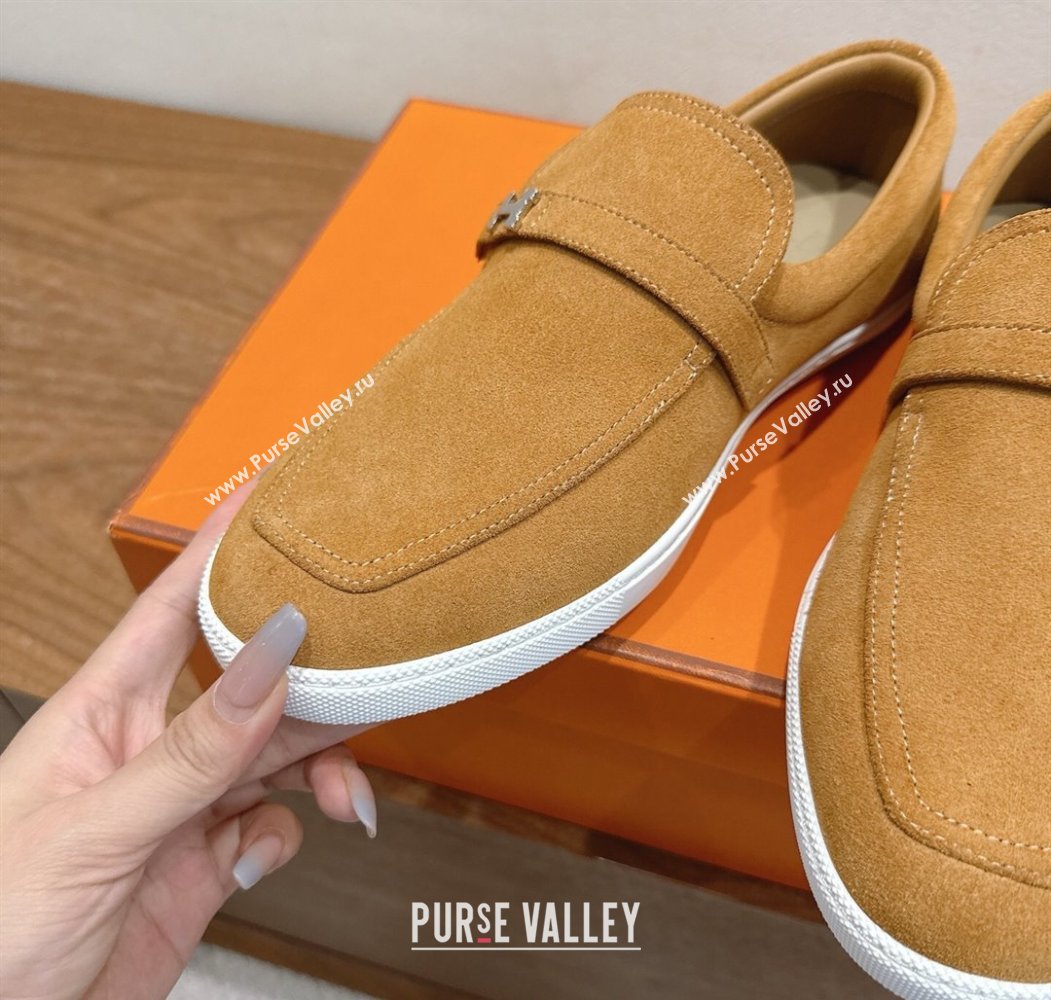 Hermes Like Loafers in Suede Yellow 2025 H082009 (XC-250820103)