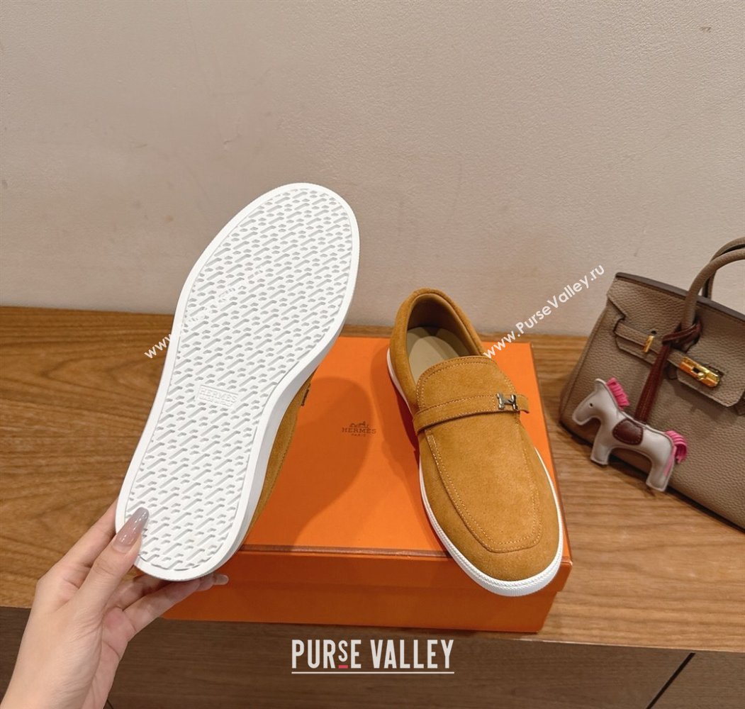 Hermes Like Loafers in Suede Yellow 2025 H082009 (XC-250820103)